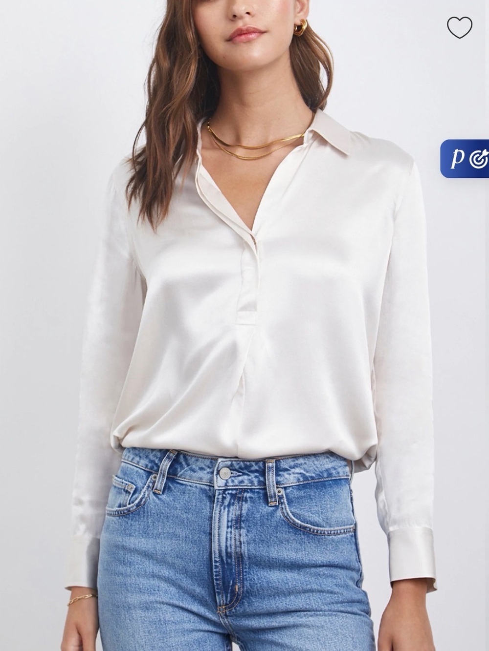 NWT rails nissa satin blouse size L color ivory
